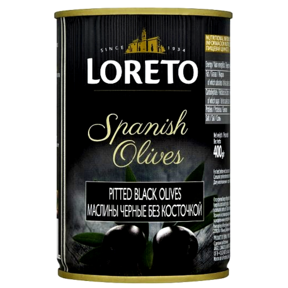 Loreto Pitted Black Spanish Olives 400g MyGroser